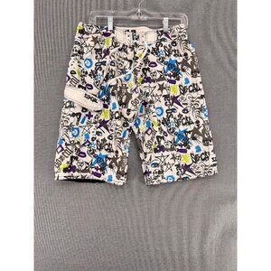 SoCal Board Shorts Mens 32 12" Beach Swim Trunks Grunge AOP Cargo Style Pocket